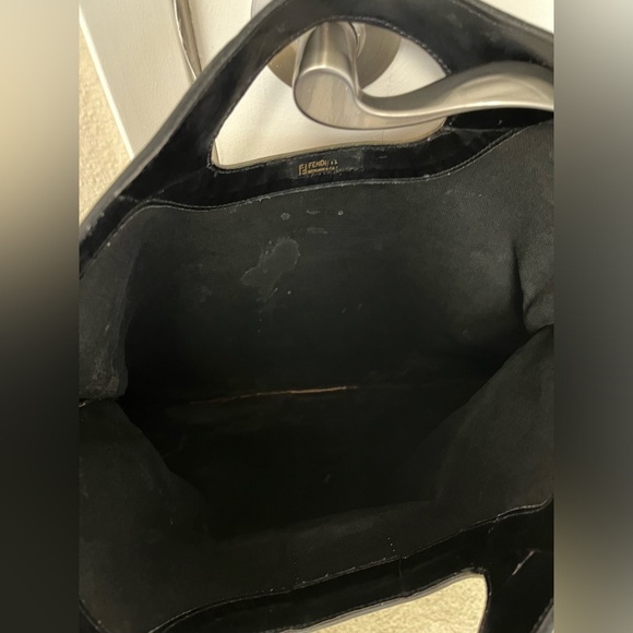 VINTAGE FENDI ZUCCA FOLD OVER BAG , CLUTCH LOGO LEATHER CANVAS - Picture 9 of 10